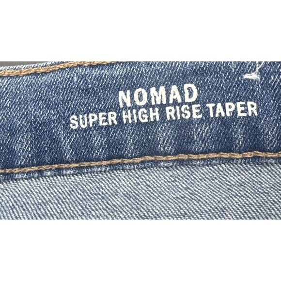 Nicole Miller Nomad Super High Rise Taper Button Fly Distressed Jeans Women’s 8 - Picture 7 of 12
